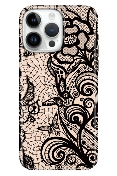 Cekuonline Case for iPhone 16 Pro Silicone Patterned 16 Pro Cover Pink Mandala