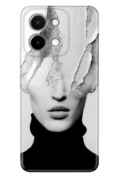 Cekuonline جراب متوافق مع Vivo Y28 من السيليكون بنمط VivoY28 مطبوع عليه فتاة ...