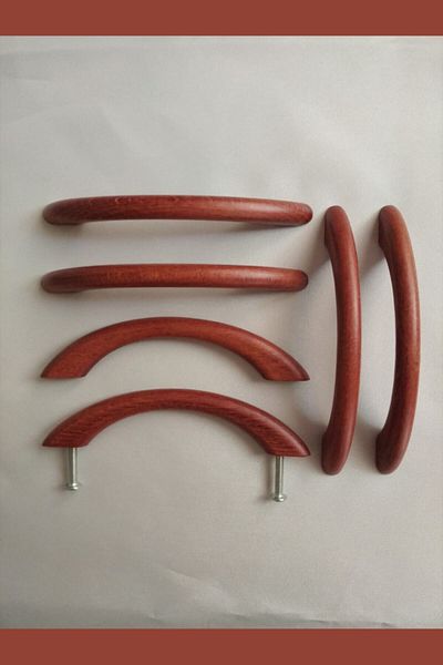Konur Store Wooden Handle, Walnut Color Matte Varnished 96mm-2 Pieces