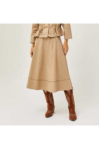 Butik Arzu Özel Moda Atölyesi Yüksel Bel Etek Midi Boy