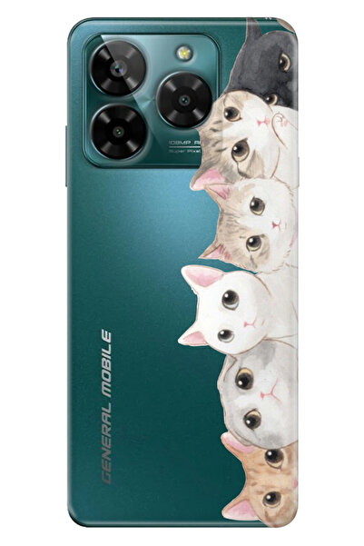General Mobile ERA 50 Kılıf Telefon Kılıfı ERA50 Baskılı Pisi Pisi Kedi