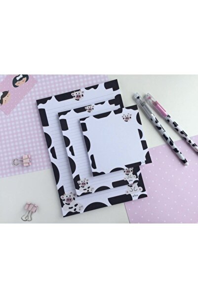 Efsu Siyah Inek Memopad Set Notepad/defter