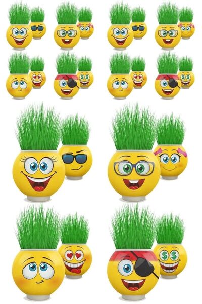 TURKAFONE Çim Adam Orijinal 5 Adet Lisanslı Eğlenceli Sevimli Ürün Emojili Çi...