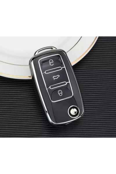 emii auto spare parts Μαύρο/Ασημί Κάλυμμα θήκης κλειδιού Skoda - Μοντέλο Swit...