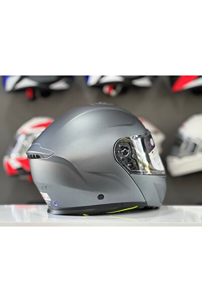 Sway 917 MAT GREY GÜNEŞ VİZÖRLÜ ÇENE AÇILIR KASK