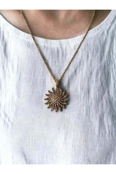 FAYRA ACCESSORIES Zirkon Taşlı Güneş Figür Kolye