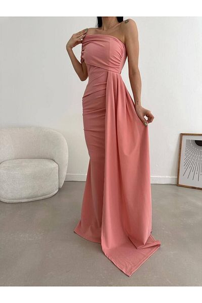 Secret Passion Lingerie Βραδινό φόρεμα με έναν ώμο σε σκόνη Fish Cut - Φόρεμα επιστροφής στο σπίτι με λεπτομέρεια στο πλάι 582108   684