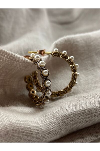 FAYRA ACCESSORIES İnci Su Yolu Halka Küpe