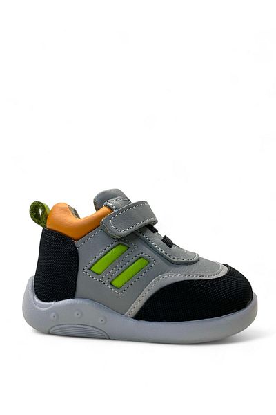 Tuğba Ortopedi 710 Model Orthopedic Baby Boy Gray First Step Boots - 100% Genuine Leather