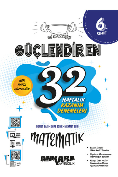 Açı Yayınları 6.sınıf Ankara Güçlendiren 32 Haftalık Matematik Kazanım Deneme...