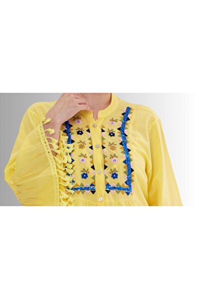 lovebox Shiny Tassel Style Embroidery Embroidered Relaxed Fit Dress - SMR-002