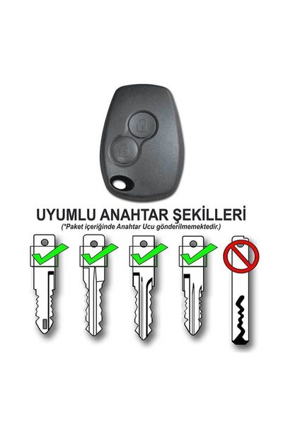 ASRKEYS Renault Trafic Master Kangoo Dacia Sandero Duster Kumanda Kabı 2 Buto...