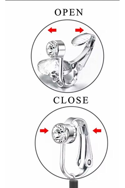 Arescollection DELİK GEREKTİRMEYEN ( DELİKSİZ) TAŞLI ZARİF SADE SALLANTISIZ KLİPSLİ FAKE GÖBEK PİERCİNGİ