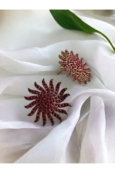 FAYRA ACCESSORIES Sun Figure Zircon Stone Earrings