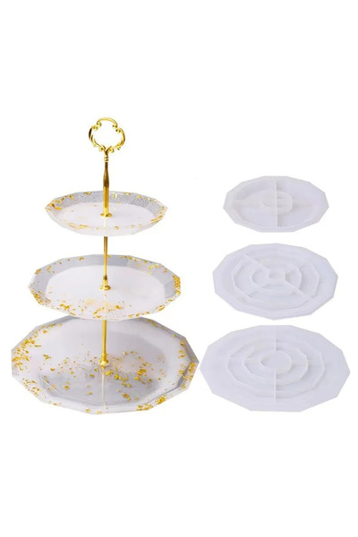 Getshopmini Epoksi Köşeli Cupcake Sunumluk Kek Standı Silikon Kalıbı