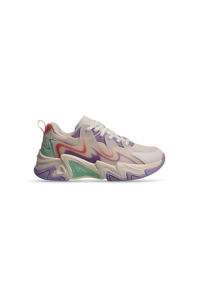 M.P. MP Elevate Harmony Women's Lace-up BEIGE-PURPLE Casual Shoes