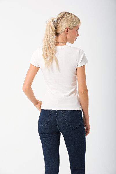 PUNKY CAT Women's White Short Sleeve Full Length Basic Camisole T-Shirt