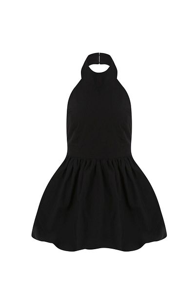 La Sarta Rochie BELLAGIO din poplin negru - strat dublu și nu se vede prin bumbac interior