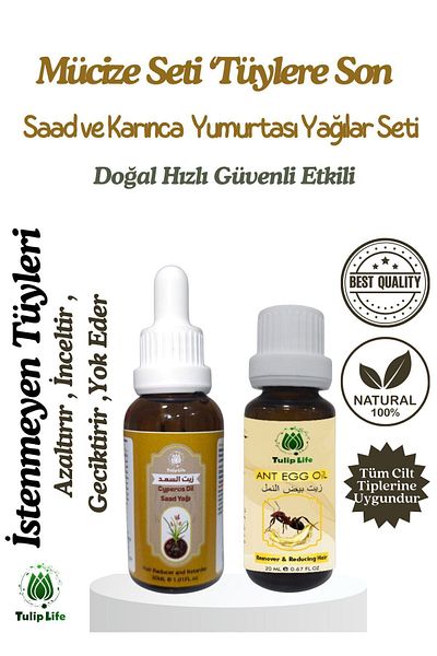 Tuliplife Saad Hair Reducing and Destroying Miracle Set - Ant Egg Oils