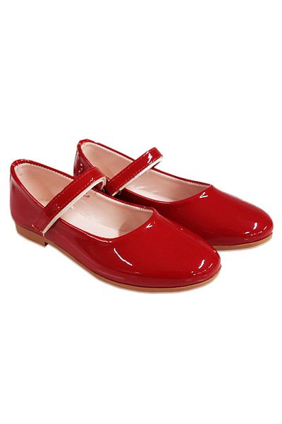 welissa Red Patent Leather Girl's Ballerinas