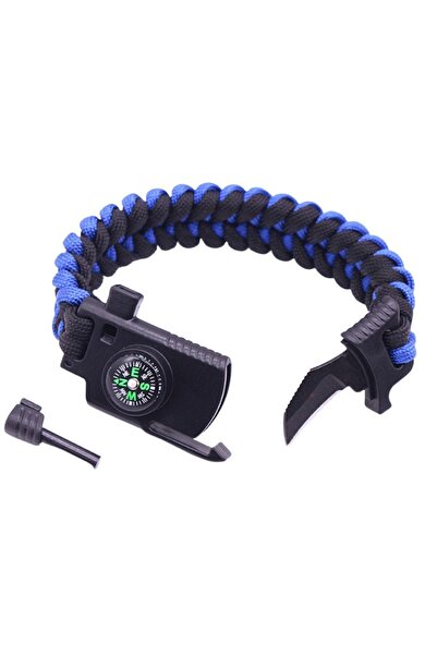 depo312 Paracord Survival Bracelet Knife Compass Fire Starter Magnesium And Warning Whistle