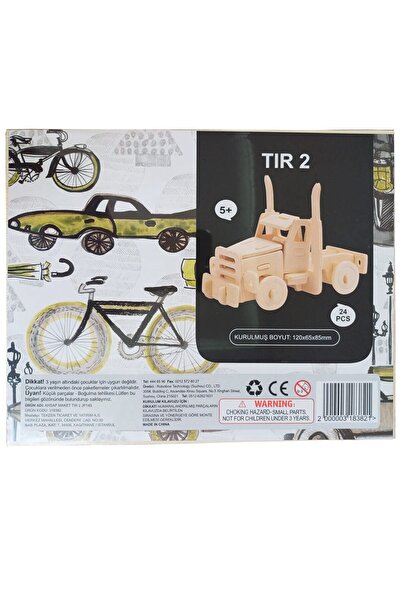 Robotime 3D Ahşap Puzzle TIR 2 24 Parça Kendin Yap Kit (DIY, Yapboz, Boyanabi...