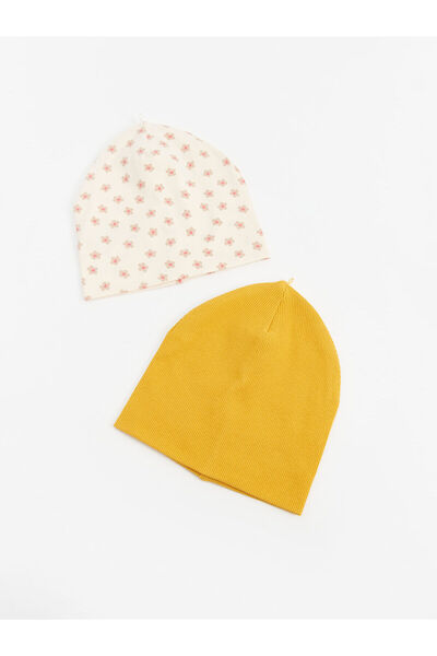 LC Waikiki Lw - Printed Cotton Baby Girl Beret 2-Pack