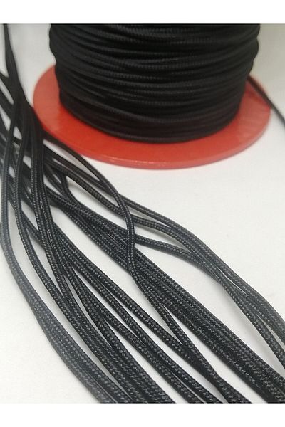 Firebird Takı Aksesuar Ve Kamp Malzemeleri Σχοινί Paracord 2 mm, Σχοινί βραχιολάκι Paracord Μαύρο Χρώμα 100 μέτρα