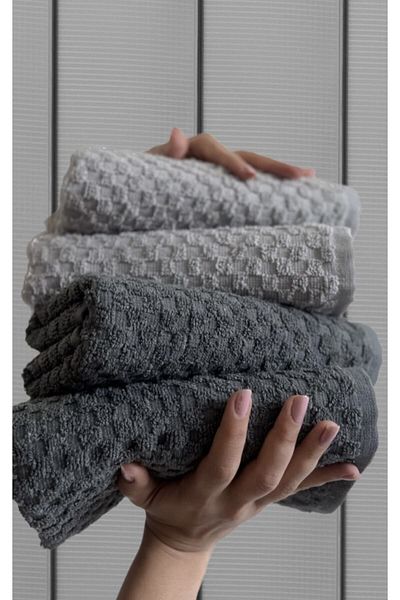 SHAL HOME Shal 100% Cotton Set of 4 50x90cm Hand / Face Towels