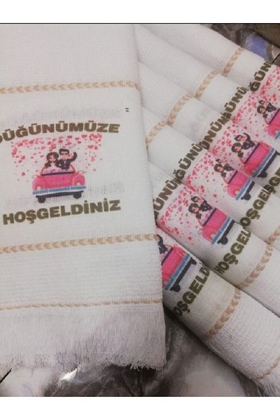 yörük tuhafiye Wedding Towel, Car Towel, Convoy Towel 12 Pieces. Promise, engagement, school towel, pink car