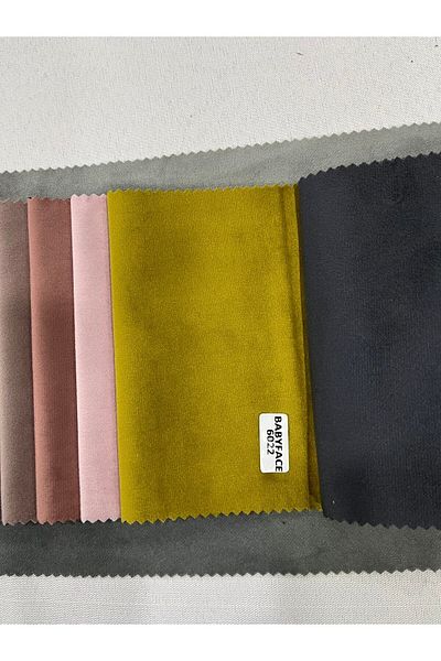 ALFA KUMAŞ VE SUNİ DERİ Baby Face Imported Upholstery and Drapery Velvet Fabric (YELLOW)