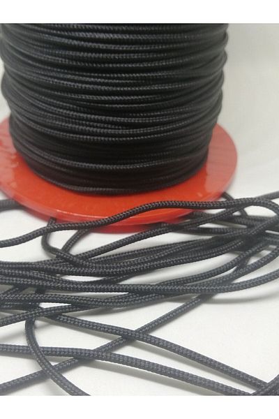 Firebird Takı Aksesuar Ve Kamp Malzemeleri Σχοινί Paracord 2 mm, Σχοινί βραχιολάκι Paracord Μαύρο Χρώμα 100 μέτρα