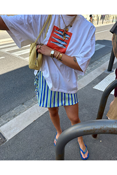 Jose Clothing سلسلة أمالفي - تي شيرت قصير الأكمام من القطن العضوي كبير الحجم