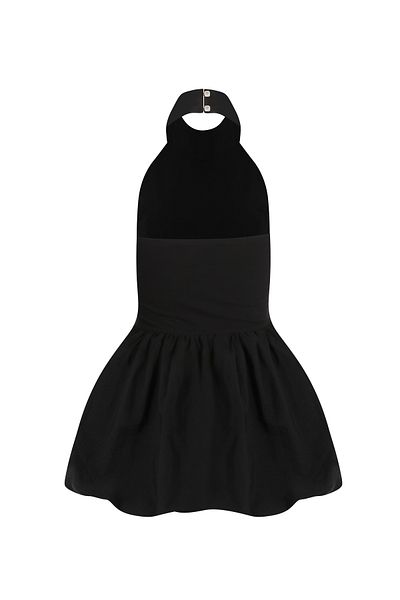 La Sarta Rochie BELLAGIO din poplin negru - strat dublu și nu se vede prin bumbac interior