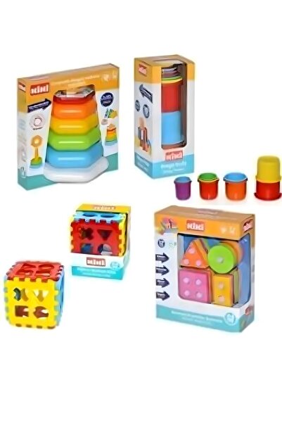 Depomiks Avm My Baby's First Toys Set of 4 Educational Toy Bultak Ring Puzzle Tower