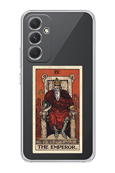 shoptocase Galaxy A35 5g Uyumlu The Emperor Tarot Desenli Şeffaf Telefon Kılıfı