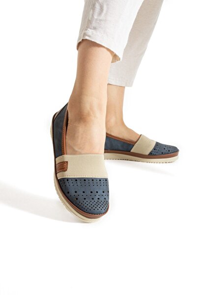 HKM shoes Yeni Sezon Kadın Günlük Mevsimlik Yumuşak Taban Rahat Tam Ortopedik Esnek Lastikli Babet Ayakkabı