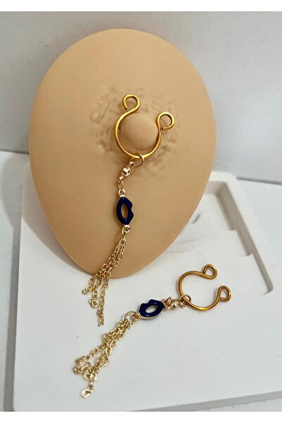 Arescollection delik gerektirmeyen dudaklı sıkıştırma fake göğüs ucu nipple piercingi