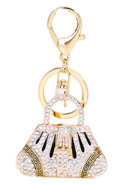 Dünyadan Hediyeler Black Crystal Stone Keyed Bag - No.1