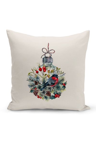 Bertille Home New Year Series - Double Sided Digital Printed 8-Piece Throw Pillow Cover Set (Christmas Christmas Pillow Cover)