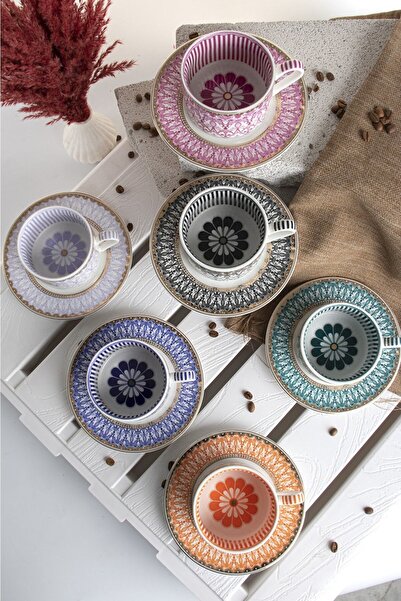 Kosova Lüks Porselen Özel Tasarım 6lı Nescafe Takımı