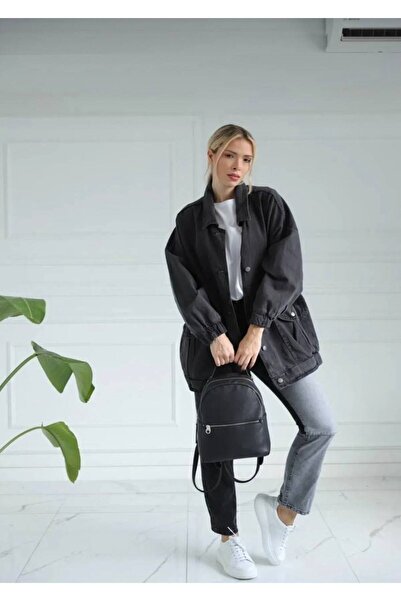 Qeysa Kadın Oversize Kot Ceket
