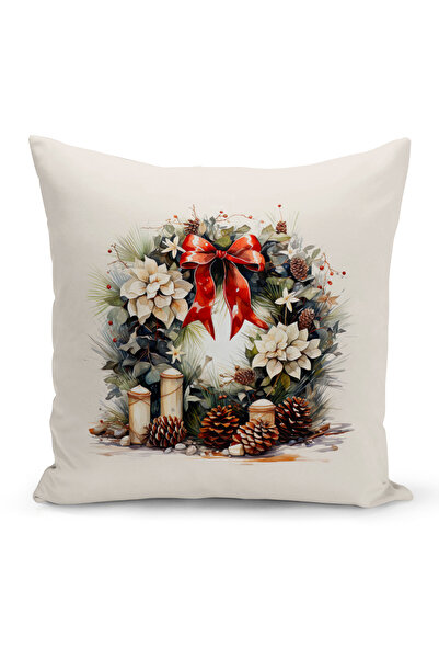 Bertille Home New Year Series - Double Sided Digital Printed 8-Piece Throw Pillow Cover Set (Christmas Christmas Pillow Cover)