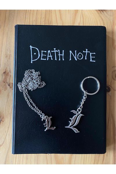 icase Death Note include regulile englezești Light's Written Names set de colier + breloc pentru caietul morții
