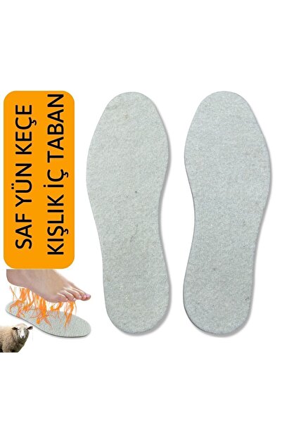 Palwin Krem Renk,çok Sıcak Tutan,termal,klasik Hakiki Yün Keçe, Bot, Çizme,ayakkabı Tabanlığı,1 Çift