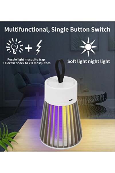Genel Markalar Sivri Sinek Uçan Haşere Yakalama Cihazı 5watt Uv Tutucu Yokedici Cızz Şarjlı Elektrikli