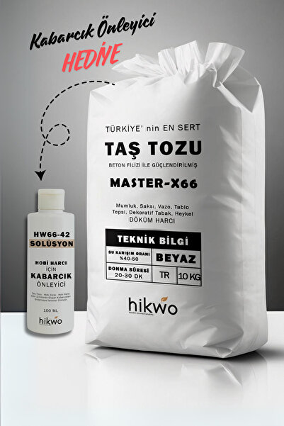 Hikwo Master-x66 Ultra Güçlü Ve Hızlı Donan Mumluk Döküm Harcı - Taş Tozu - Hobi Harcı 10 Kg