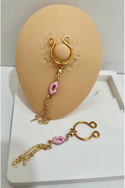 Arescollection delik gerektirmeyen dudaklı sıkıştırma fake nipple piercingi