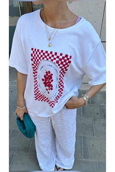 Jose Clothing سلسلة أمالفي - تي شيرت أبيض من القطن العضوي، مقاس كبير، بأكمام ...