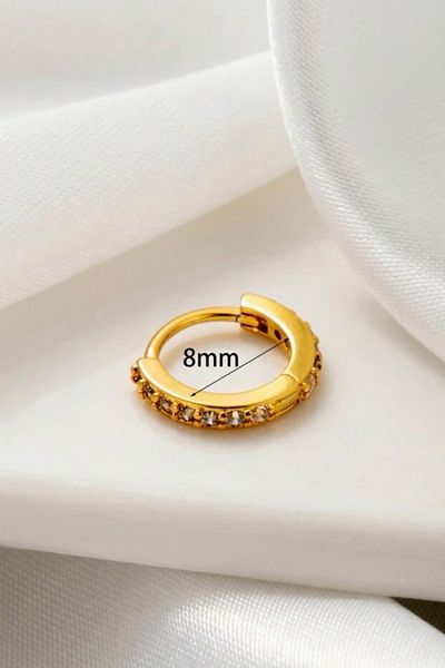 Doa Gold Ring Piercing with Stones 316L Surgical Steel